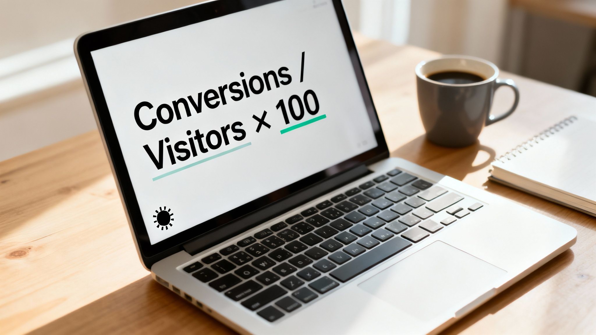 A dashboard showing conversion rate metrics and charts