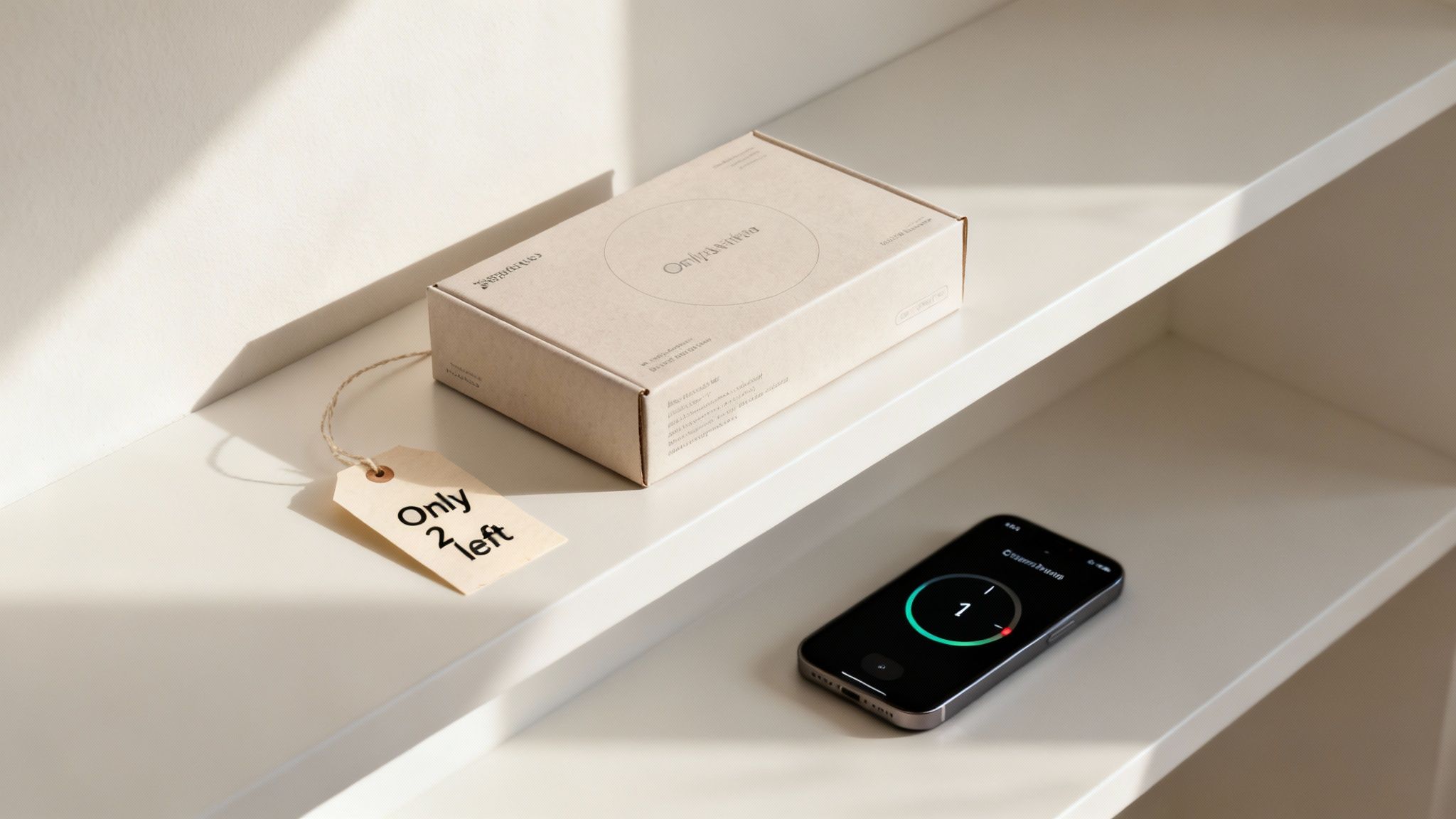 A close-up shot of a ticking clock next to a shopping cart icon, symbolizing limited-time offers.