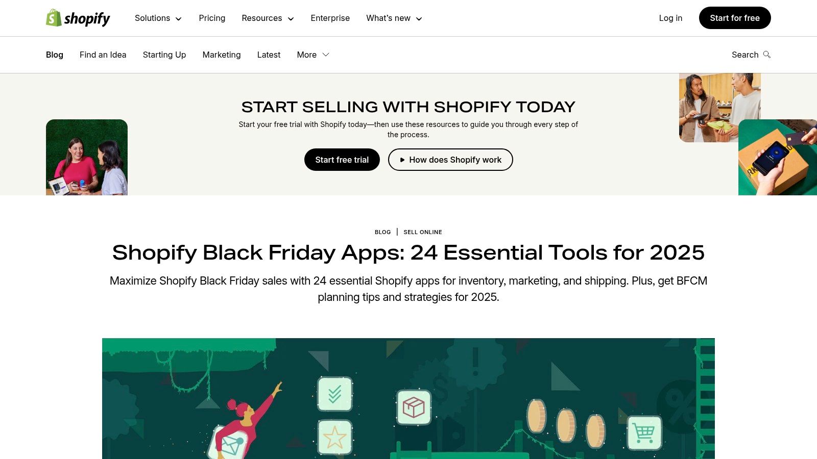 Shopify’s official “Black Friday Apps: 24 Essential Tools for 2025” guide