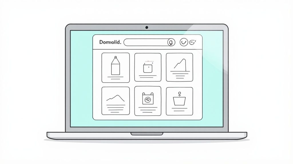 A sleek, modern ecommerce website displayed on a laptop screen.