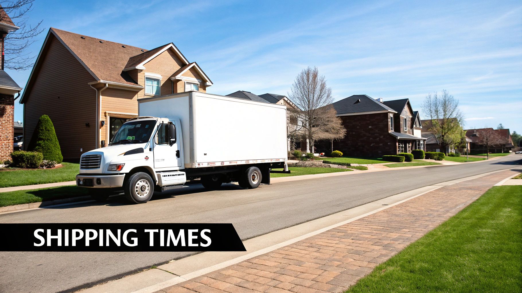A delivery truck on a road, symbolizing global shipping from AliExpress.