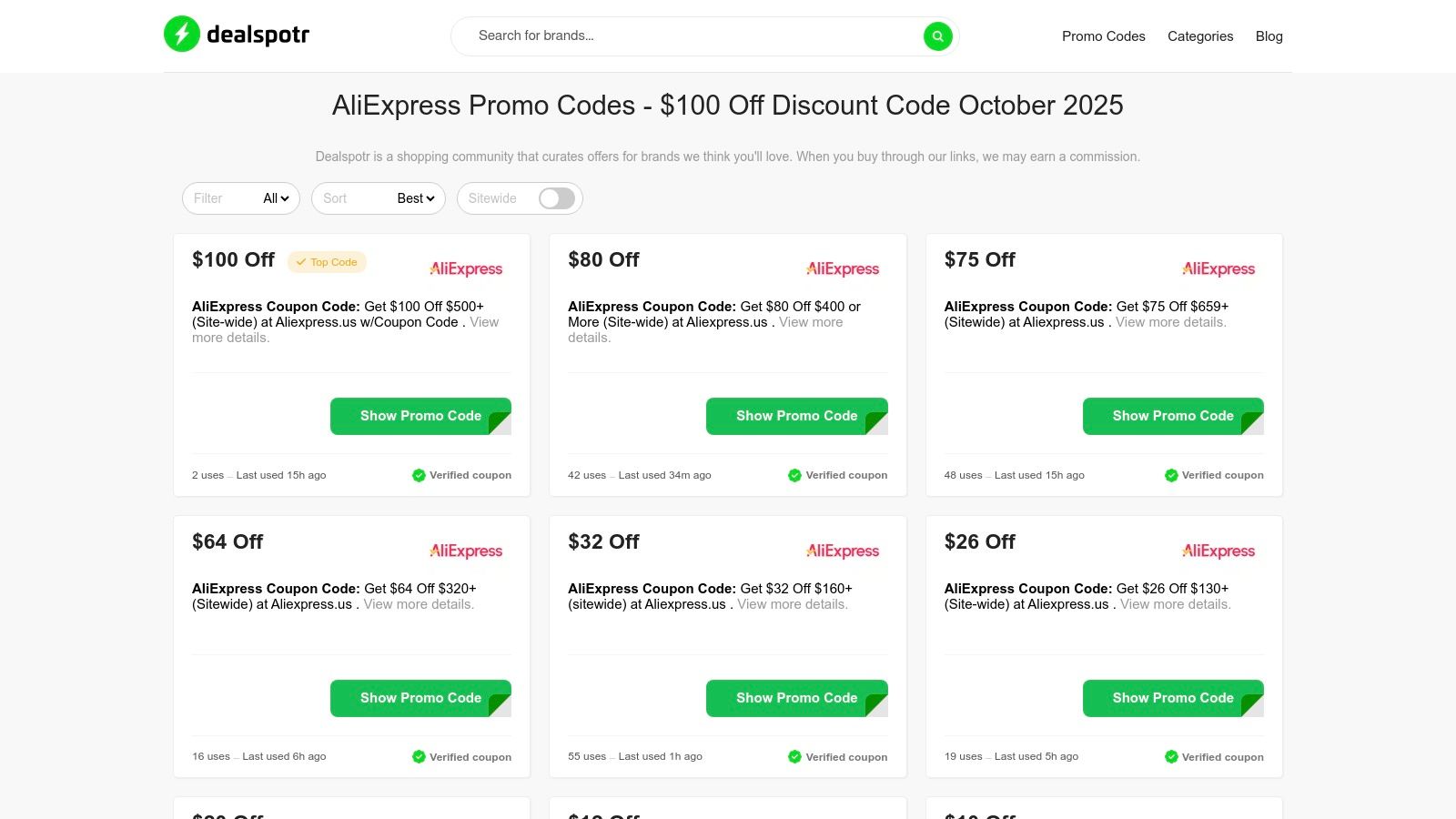Dealspotr – AliExpress coupon hub