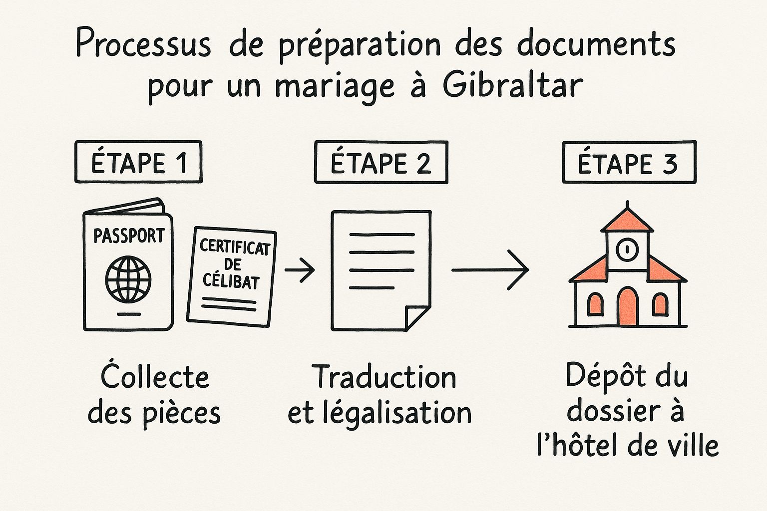 Infographic about comment se marier à gibraltar