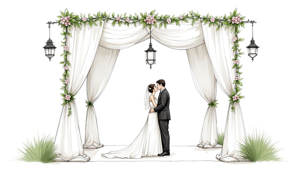 Garden Gazebo Wedding Ceremony