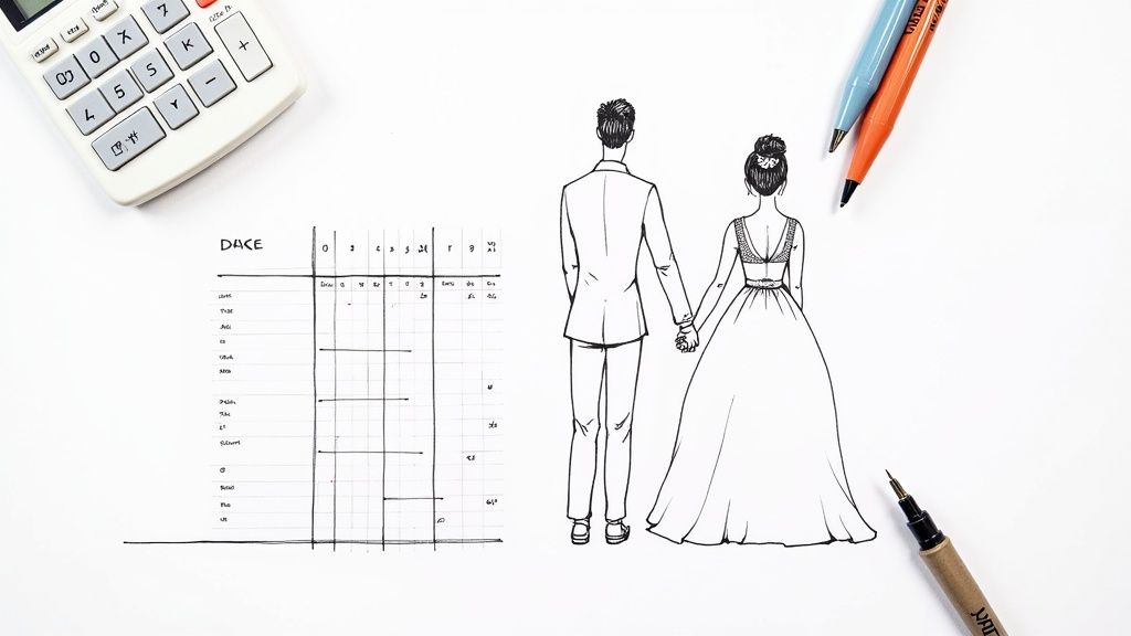 Couple se préparant pour leur mariage
