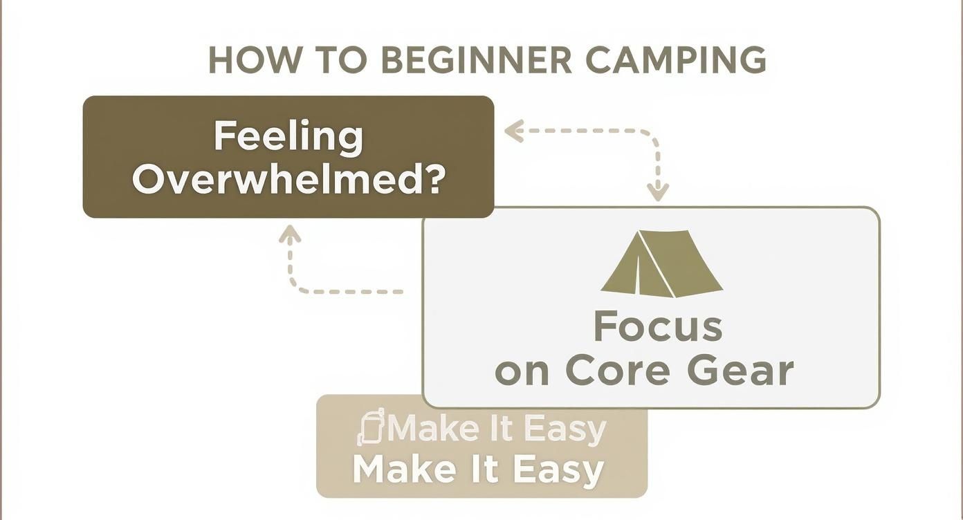 Infographic about best camping gear for beginners