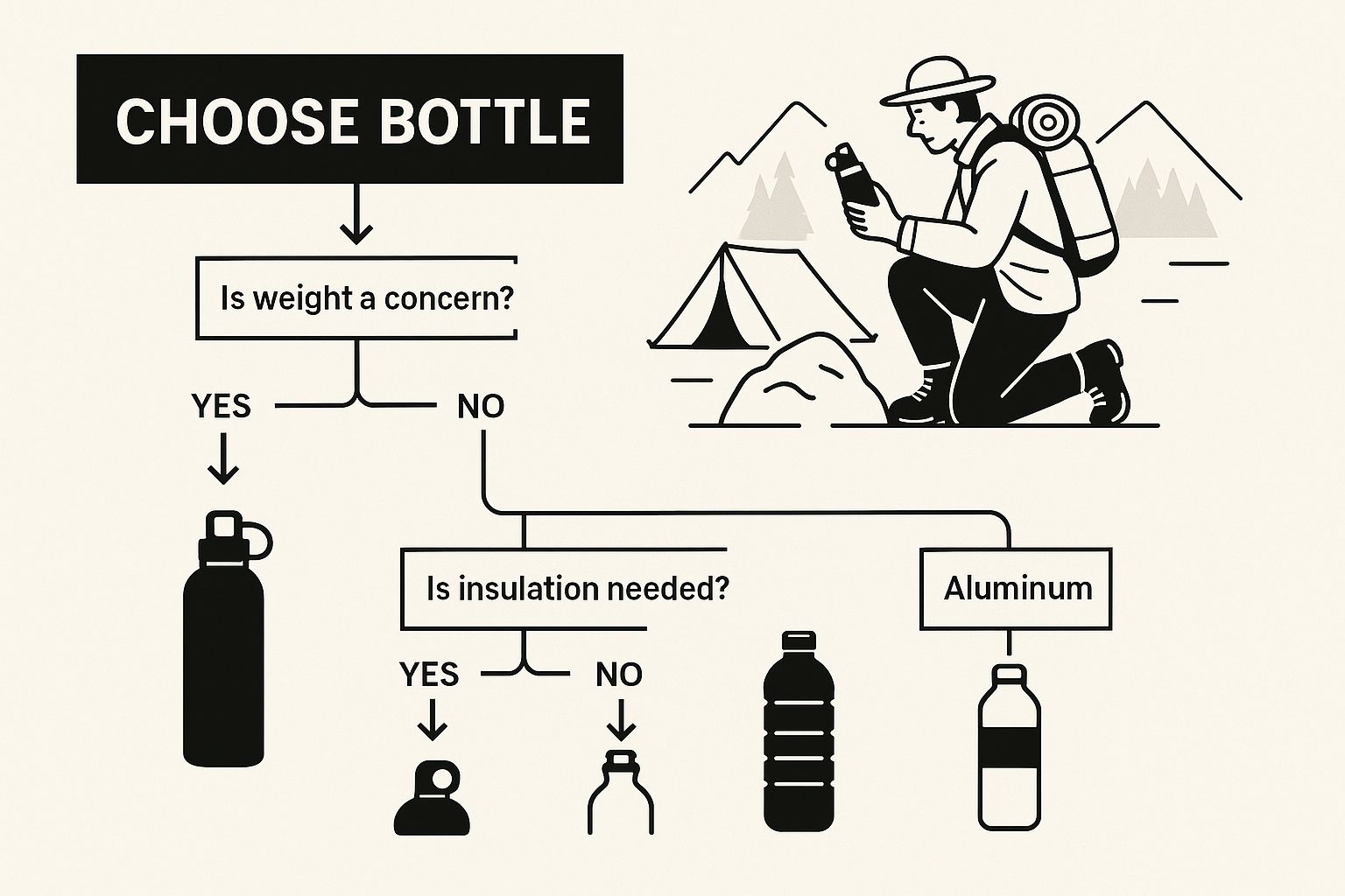 Infographic about lightweight backpacking water bottle