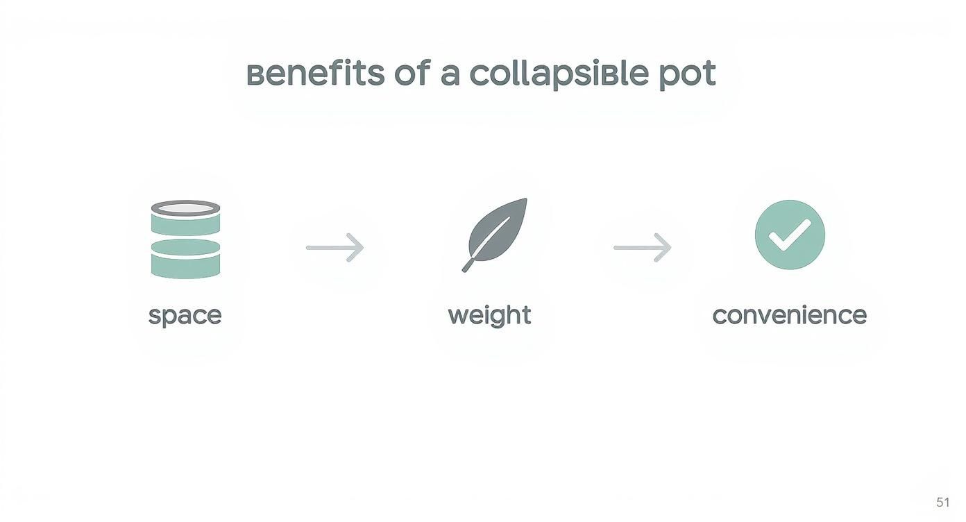 Infographic about collapsible camping pots and pans