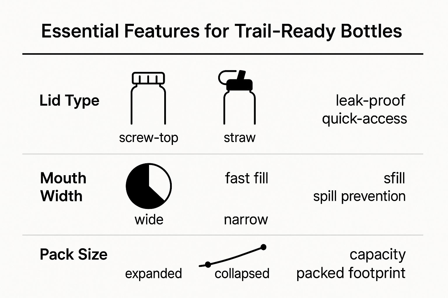 Infographic about best water bottles for hiking
