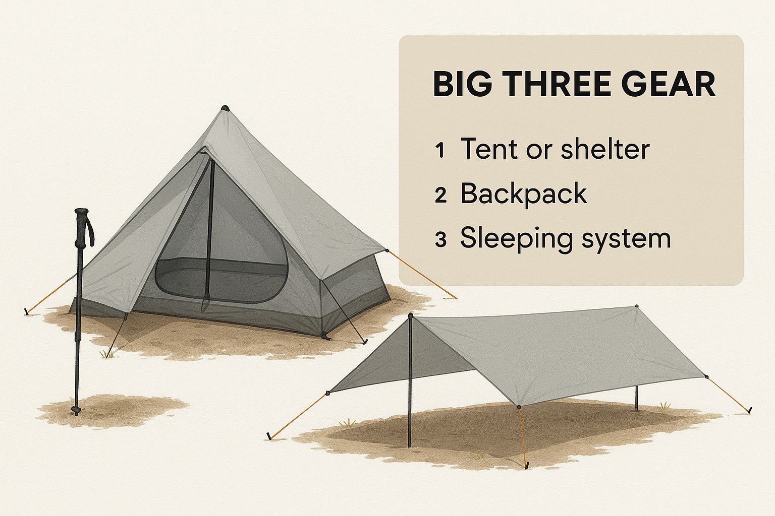 Infographic about ultralight camping gear list