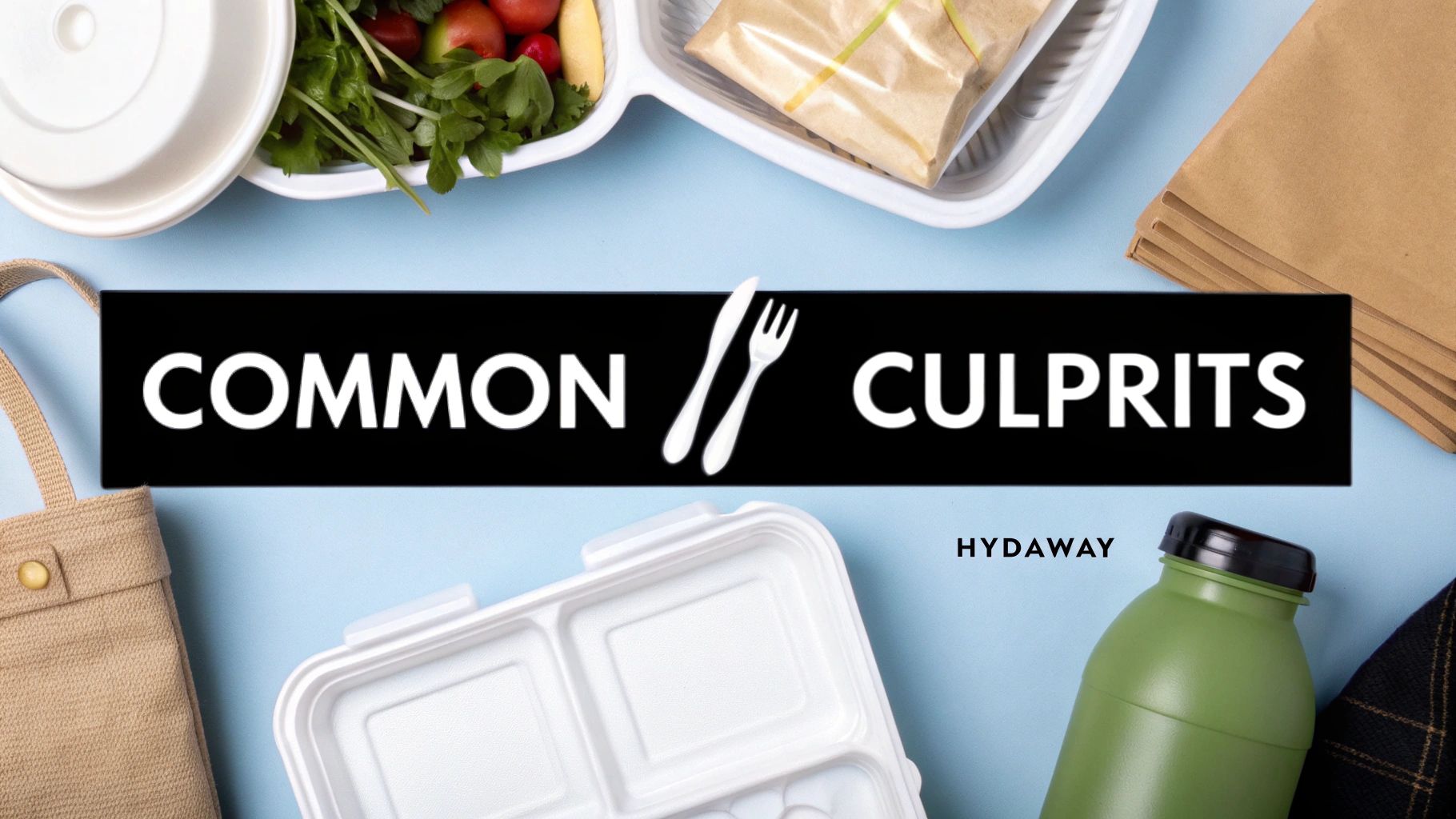 A person’s hand reaching for a single-use plastic water bottle from a refrigerator shelf filled with them.