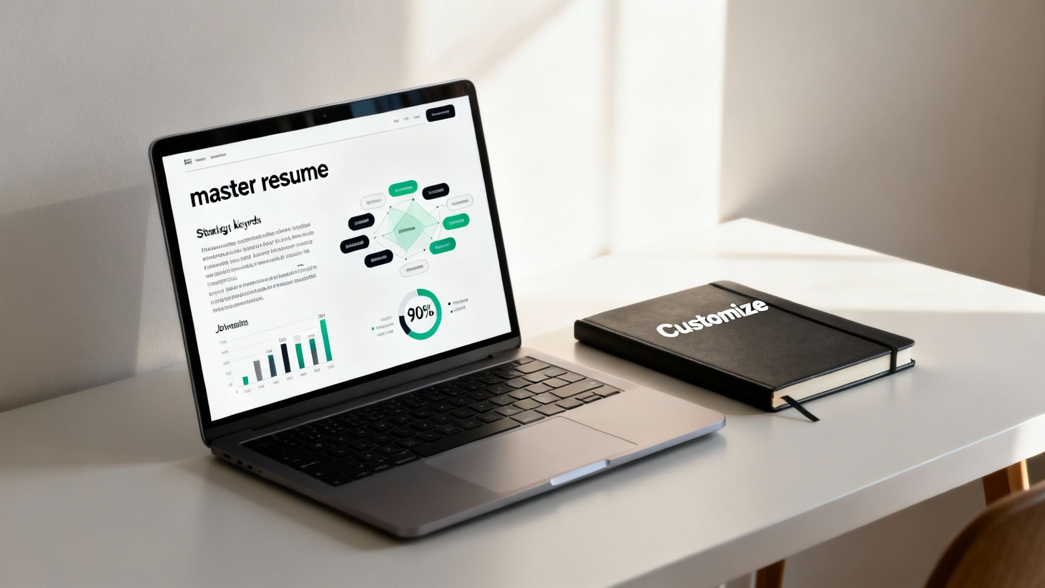 A high-contrast image showing a resume with a 95% score, symbolizing success in ATS optimization.