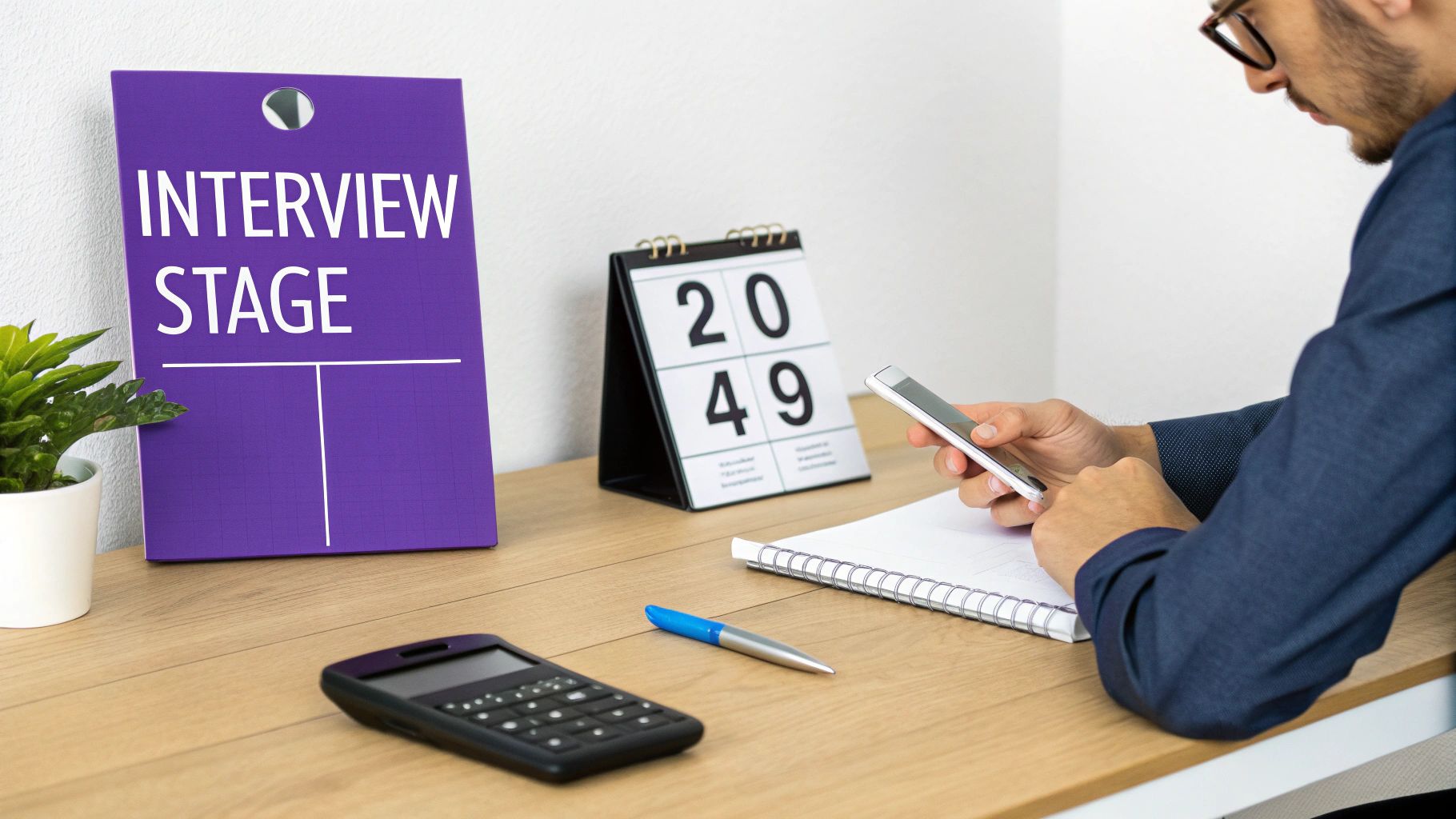 A person looking at a crossroads sign with 'Offer,' 'On Hold,' and 'Rejected' options.