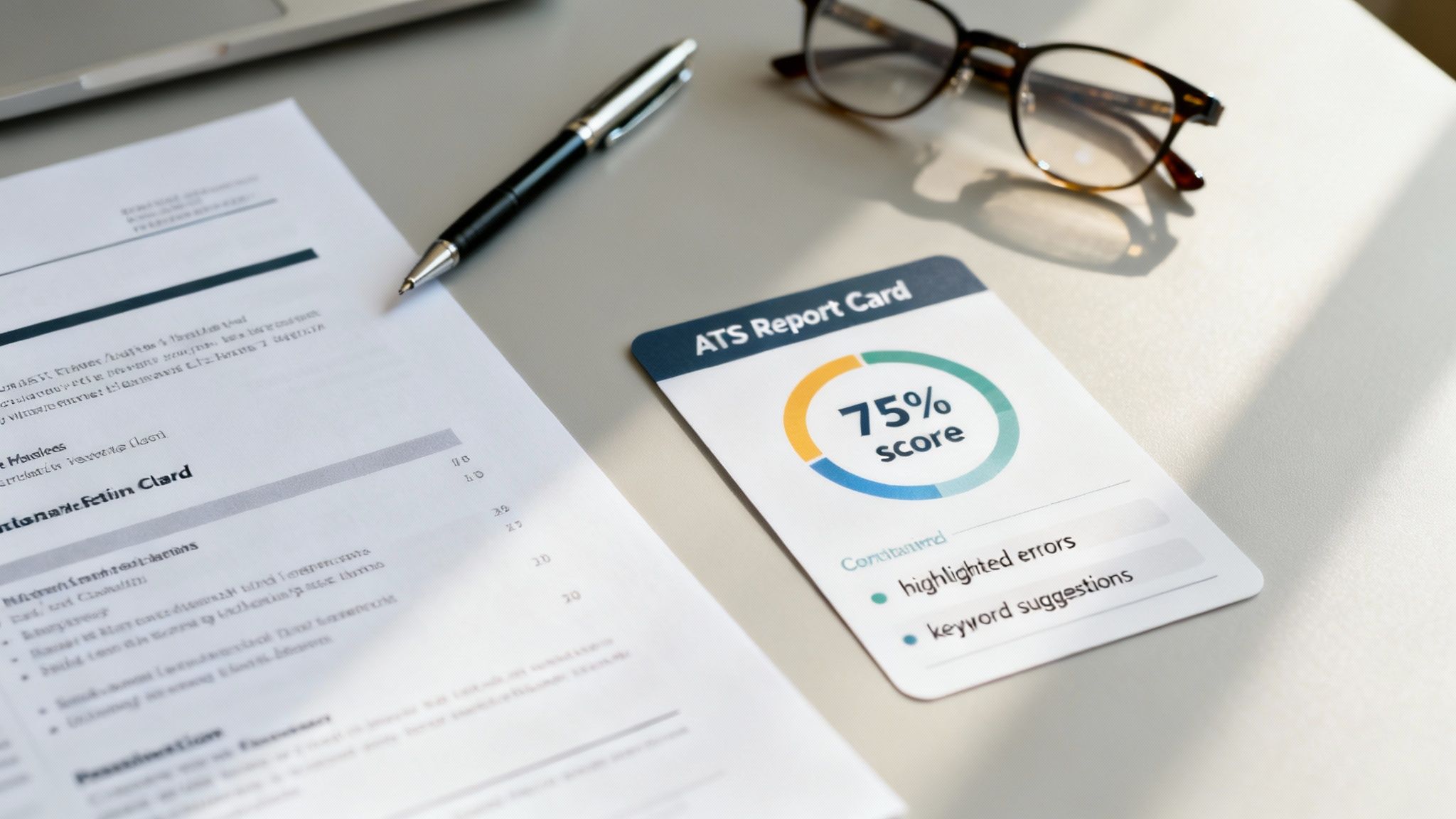 A person analyzing a resume report with charts and graphs on a computer screen.