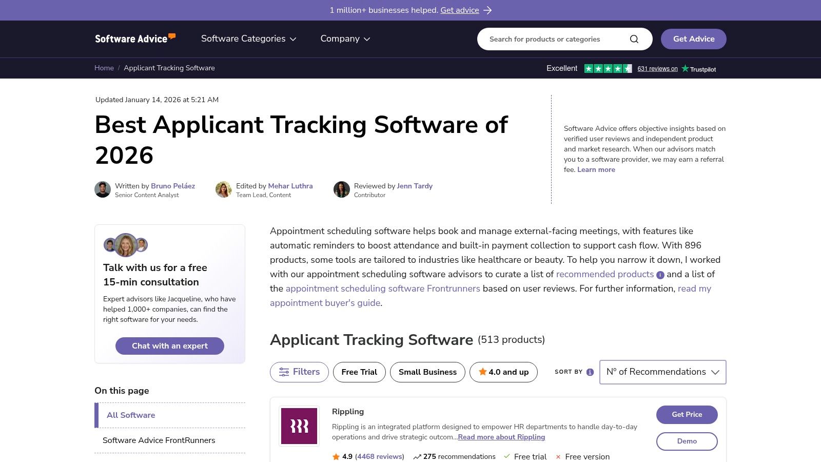Software Advice – ATS Category