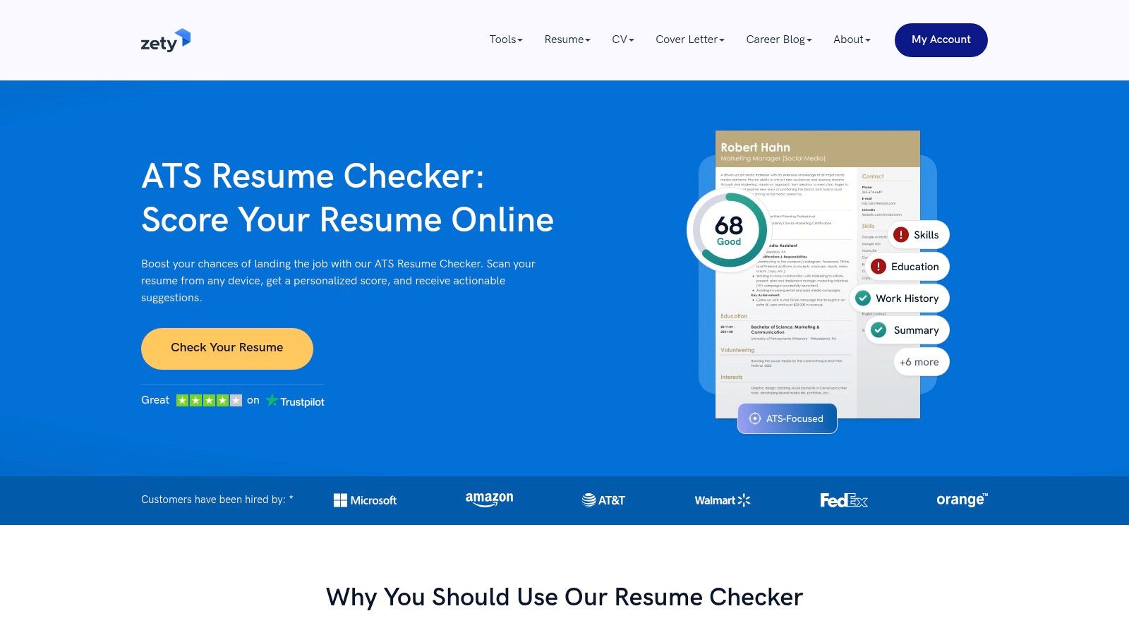 Zety – ATS Resume Checker