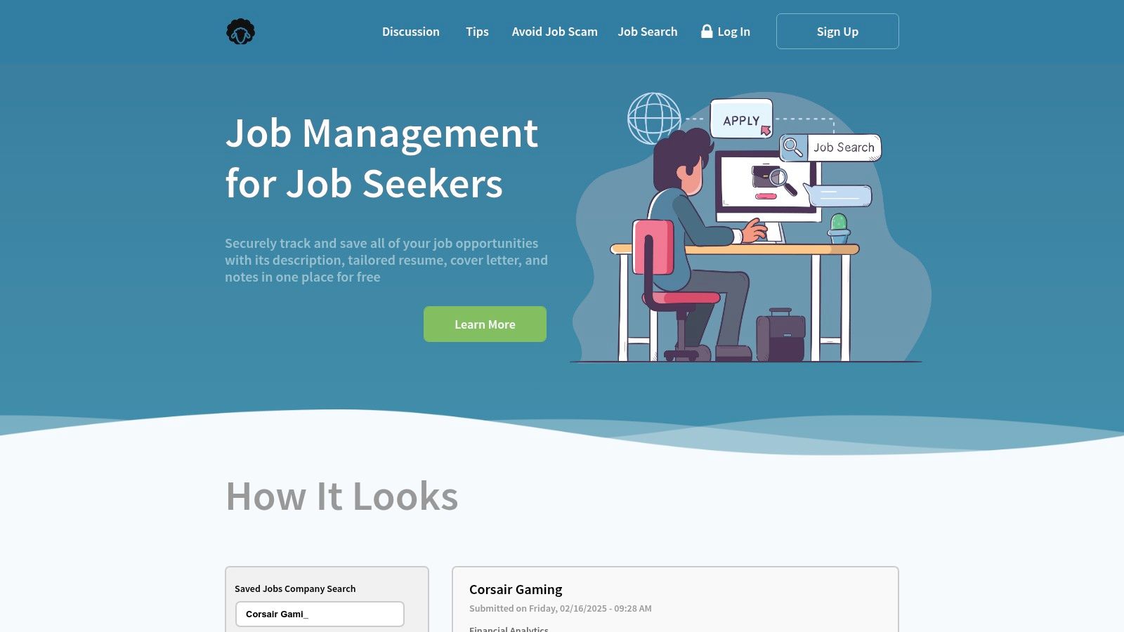 JobCull dashboard showing job tracking features