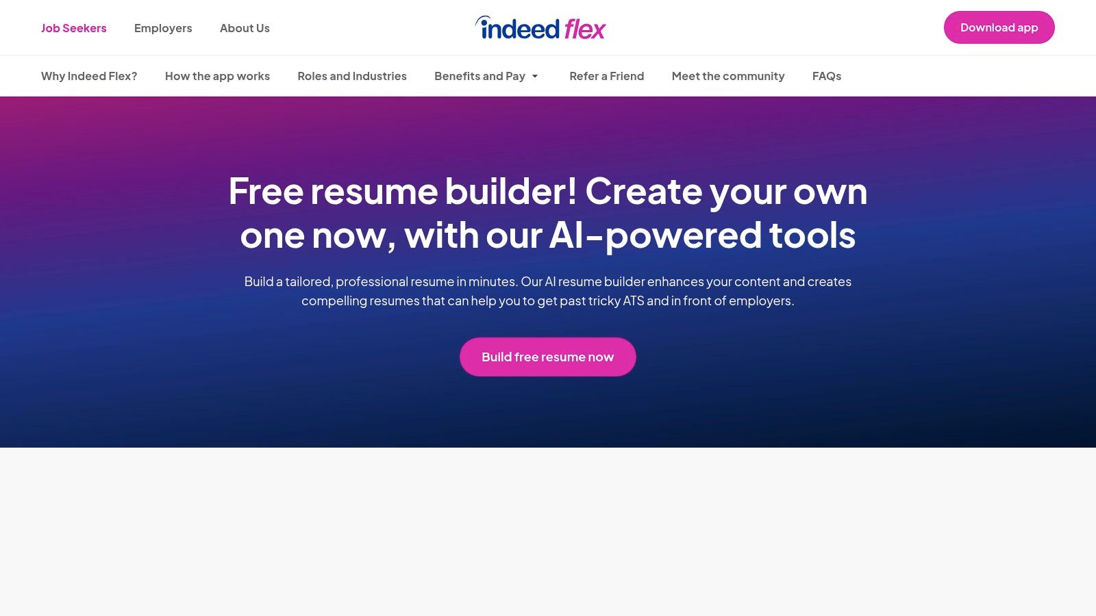 Indeed Flex – Free AI Resume Builder