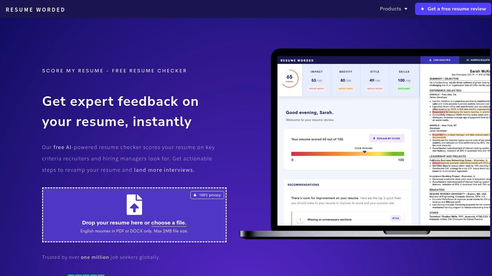 Resume Worded – Score My Resume