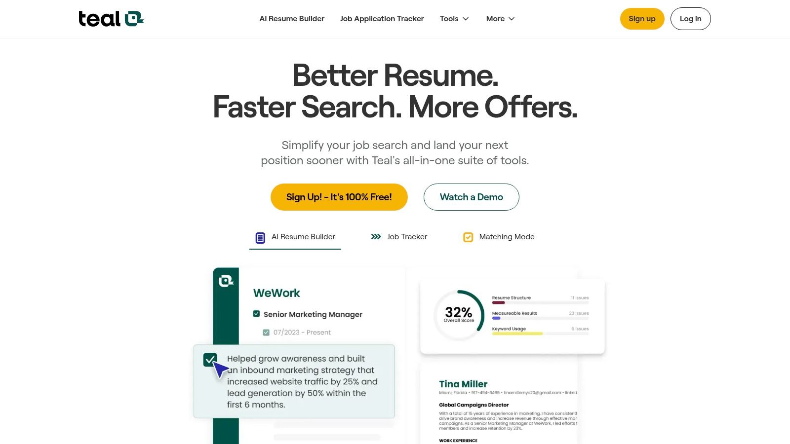 Teal HQ Resume Builder