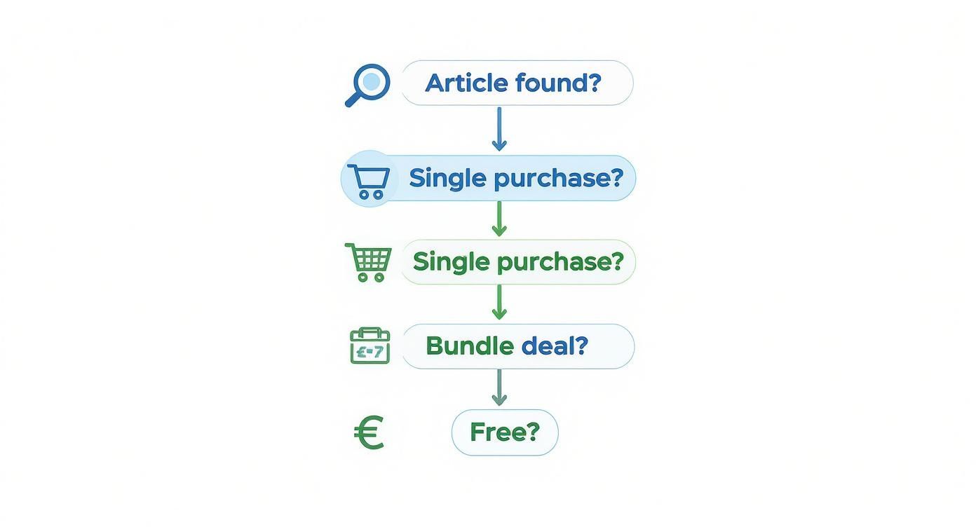 Infografik, die den Entscheidungsprozess bei der Verhandlung um kostenlosen Versand auf Kleinanzeigen als Entscheidungsbaum darstellt.