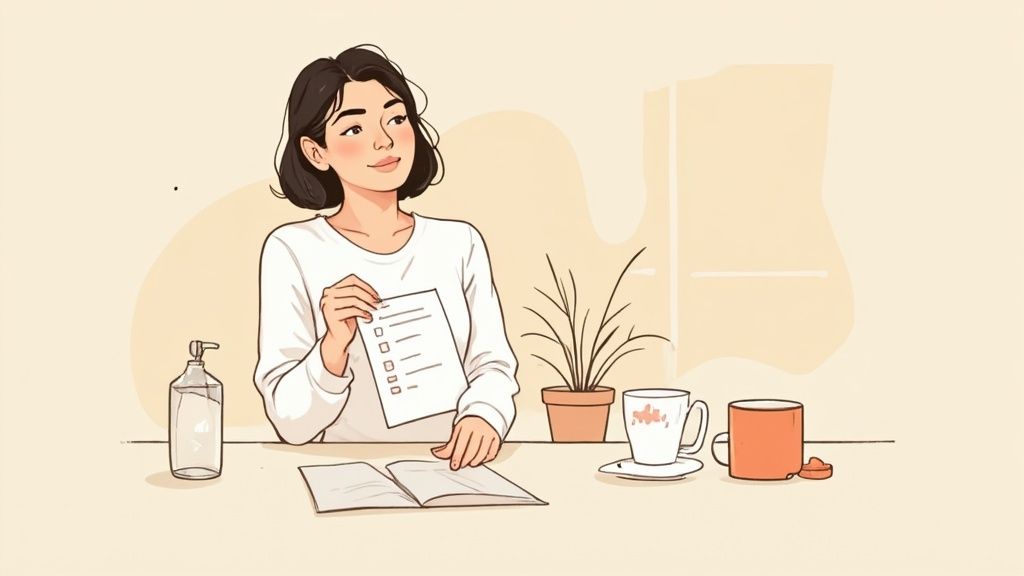 Eine Person sucht auf einem Laptop nach günstigen Angeboten für Haushaltsgeräte.