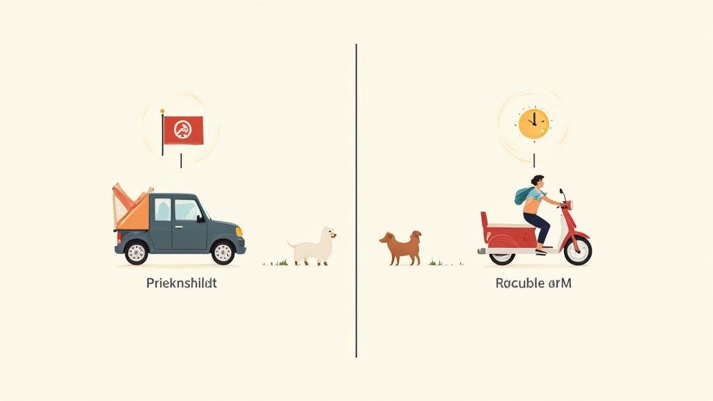 Eine Waage symbolisiert die Abwägung von Pro und Contra beim Kauf eines Saugroboters.