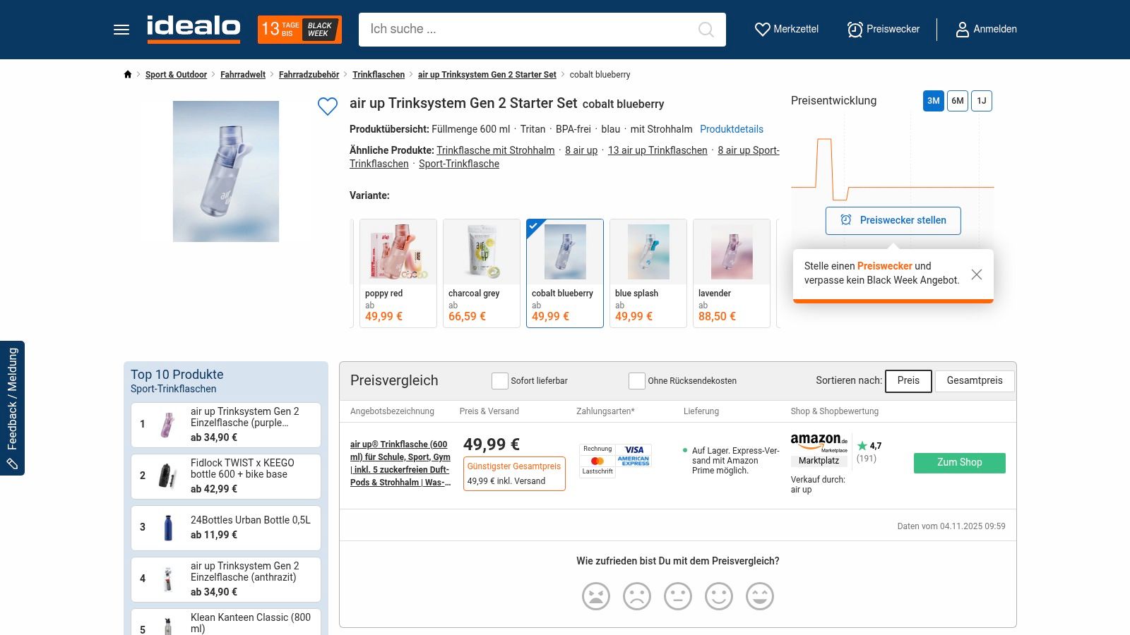 idealo Preisvergleich – Air‑up Starter‑Sets