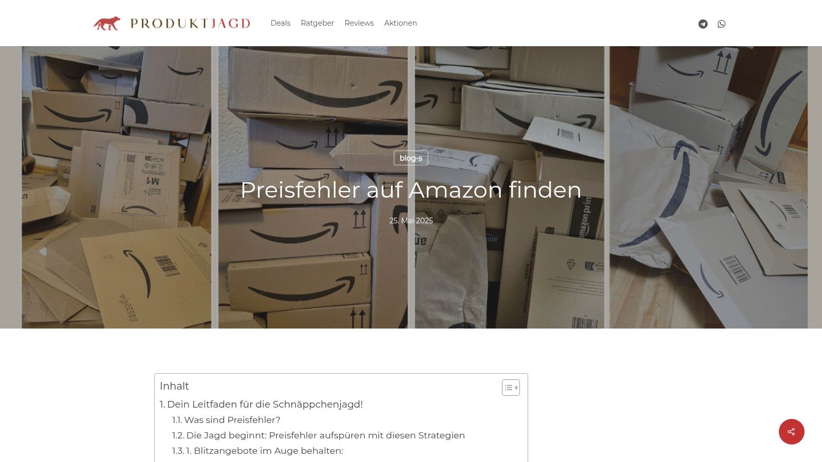 Preisfehler auf Amazon finden mit ProduktJagd