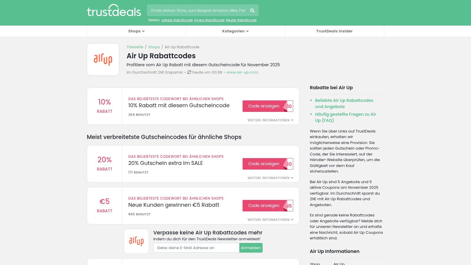 TrustDeals – Air‑up‑Rabattcodes (DE)