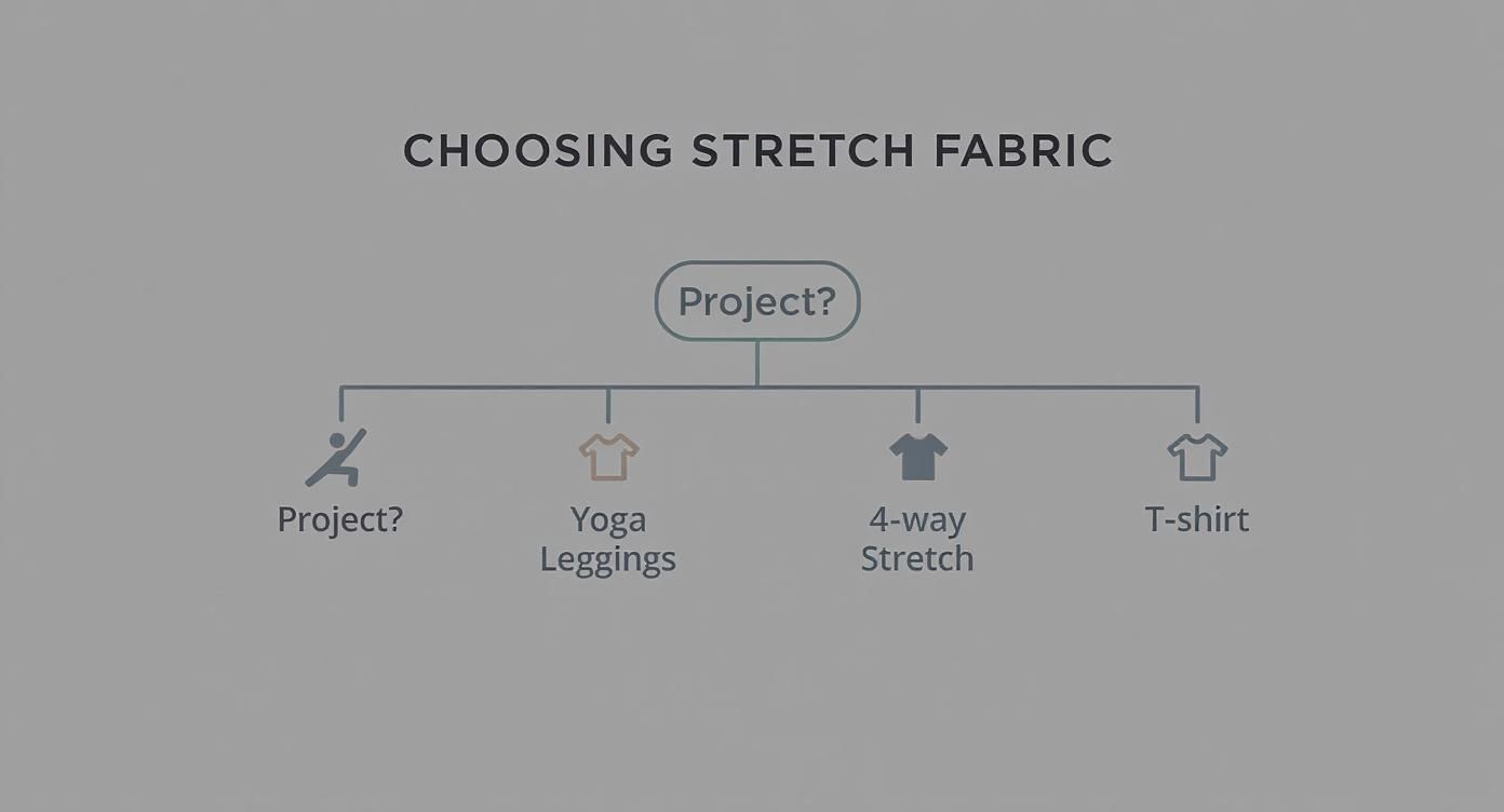 Infographic about how to sew stretch fabrics