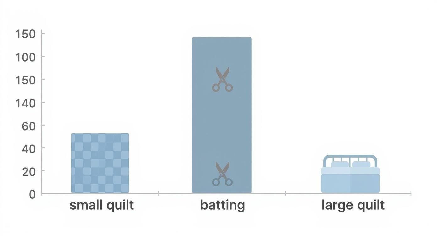Infographic about quilt batting sizes