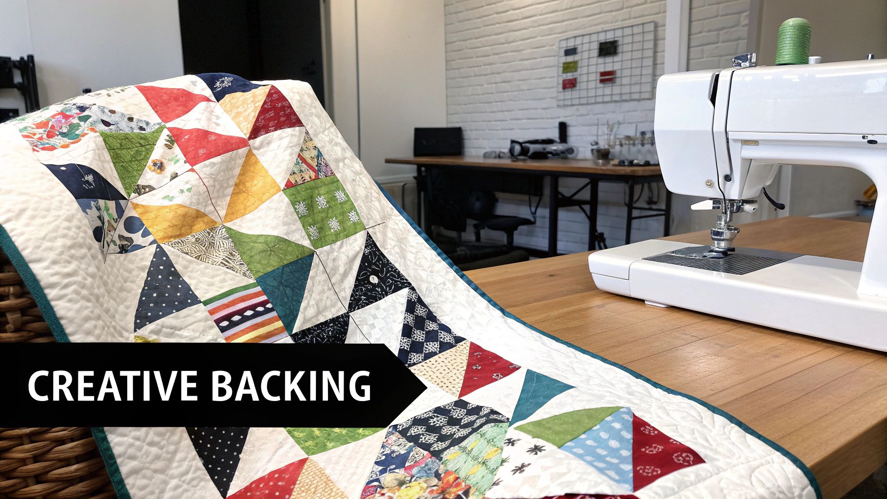 Quilt with a creative, pieced backing