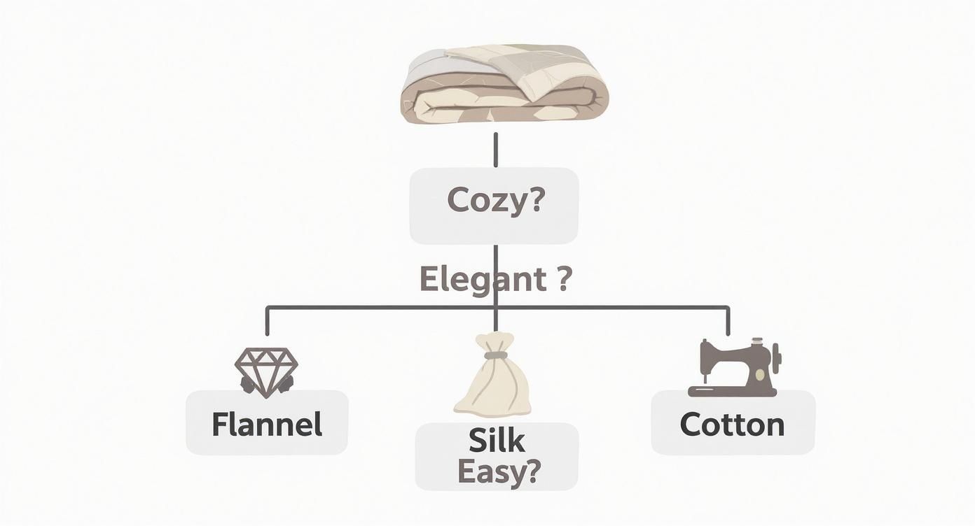 Infographic about best material for quilts
