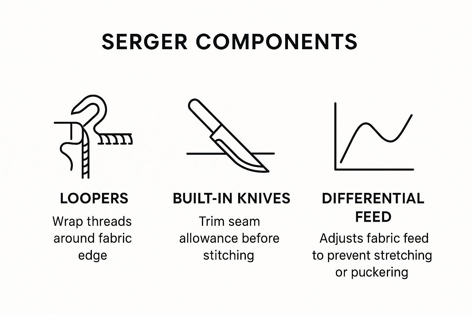 Infographic about what is a serger machine