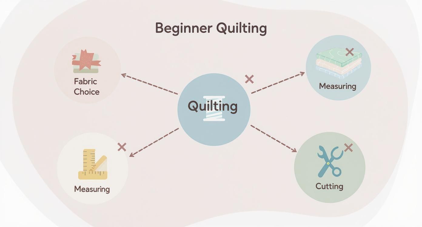 Infographic about pre cut quilt kits for beginners