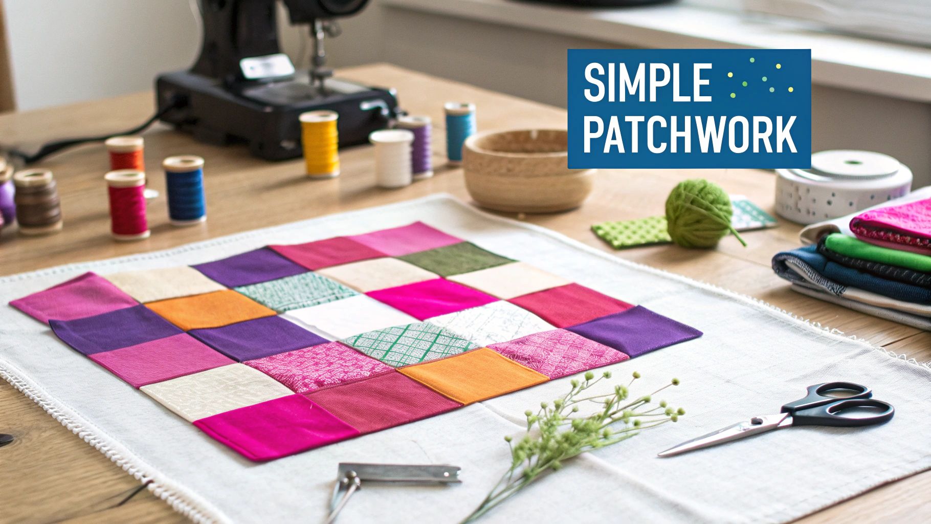 Simple Square Patchwork Quilt