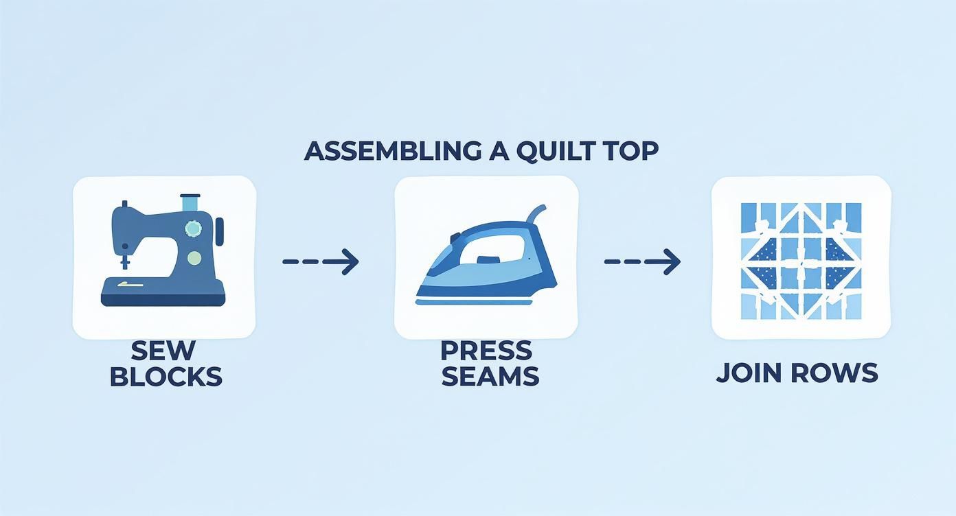 Infographic about how to quilt a tshirt quilt