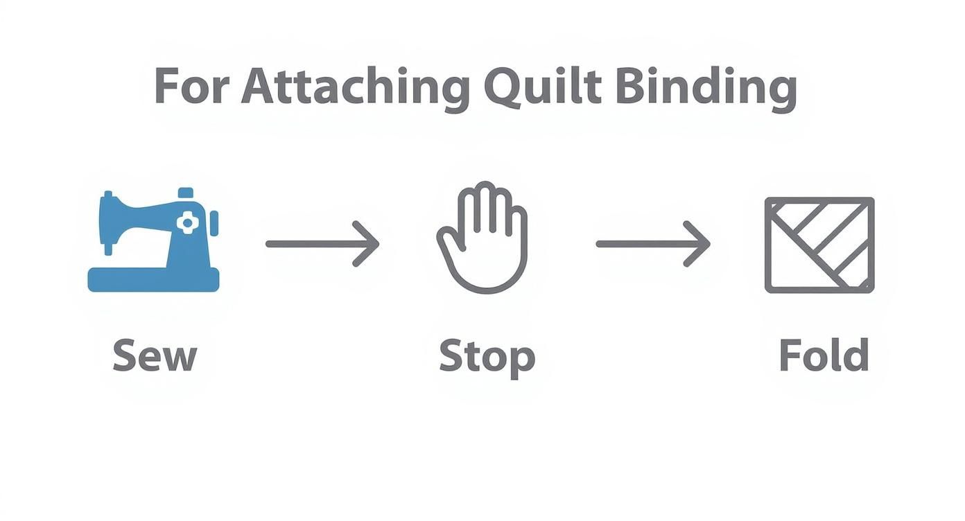 Infographic about how to miter quilt corners