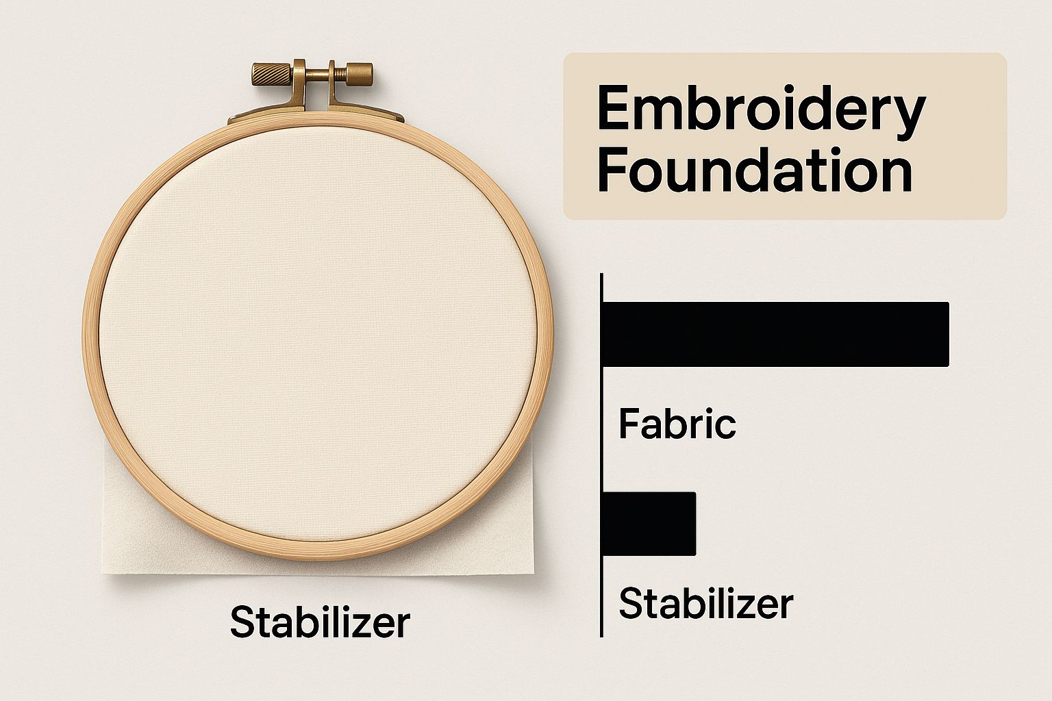 Infographic about stabilizer for machine embroidery