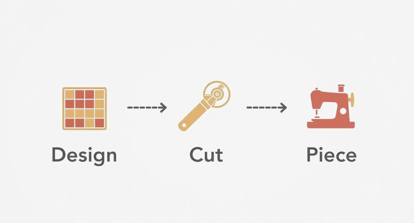 Infographic about how to make a picture quilt