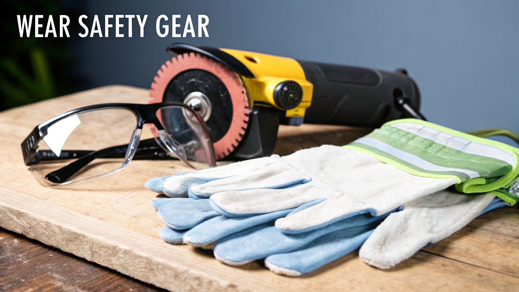 A rotary cutter shown next to a piece of fabric with a frayed, skipped cut.