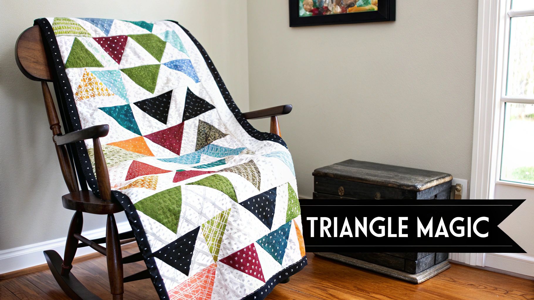 Simple Half-Square Triangle Baby Quilt