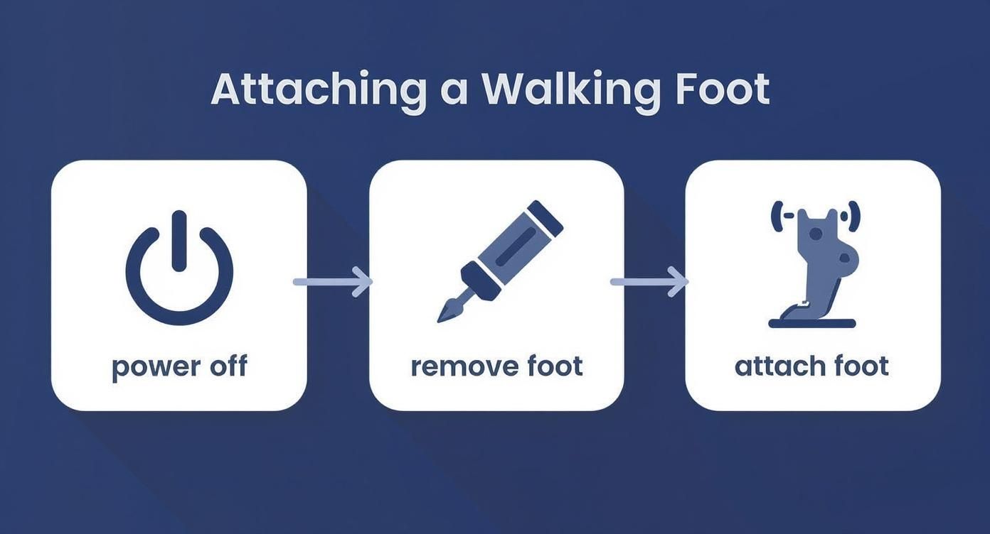 Infographic about how to use walking foot