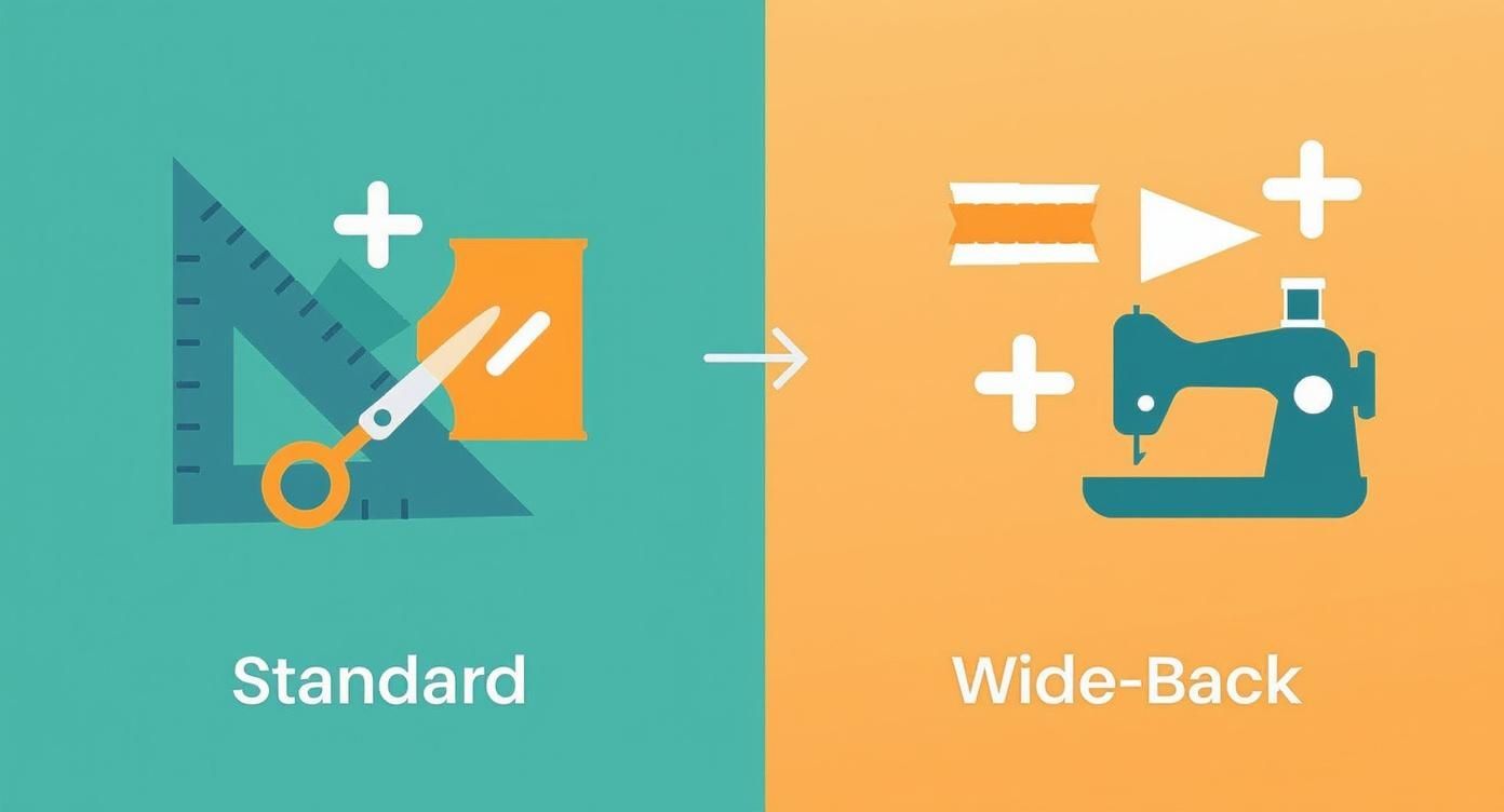 Infographic about how to calculate quilt backing