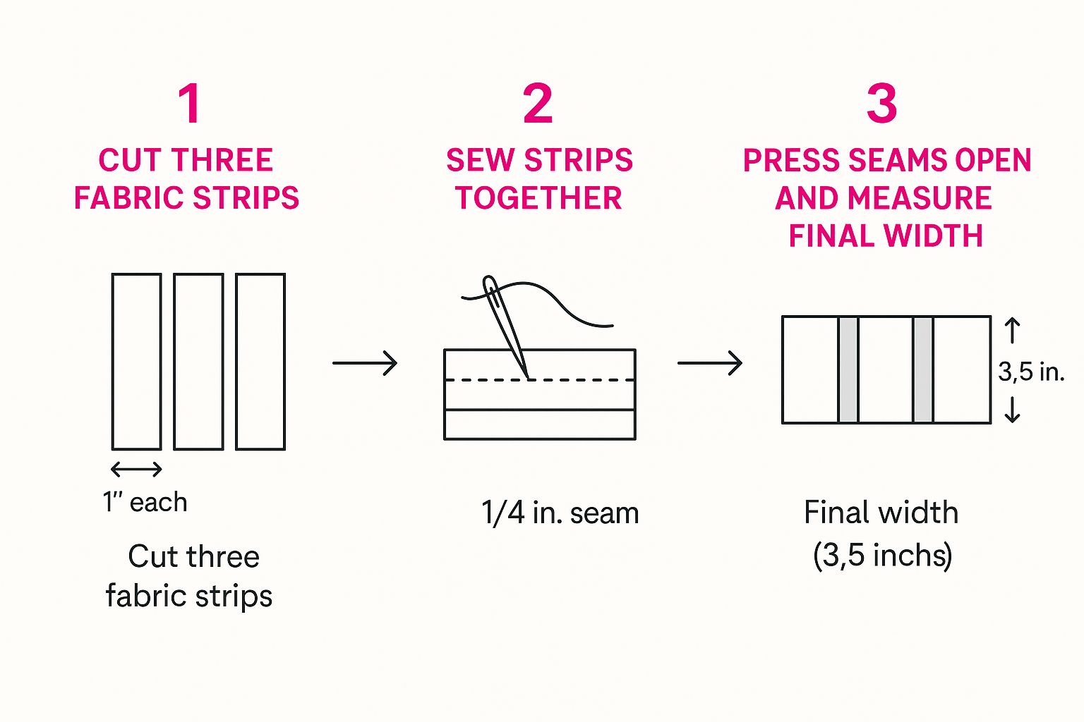 Infographic about seam allowance for quilting