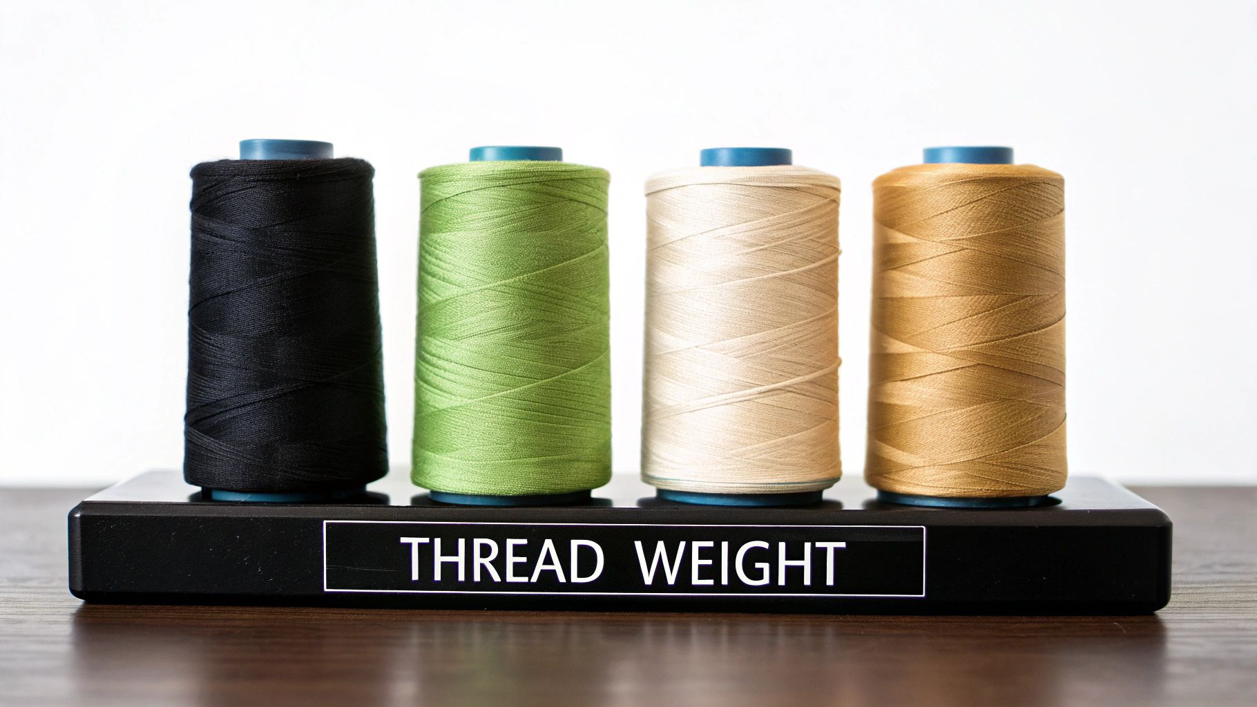A quilter's hand guiding a quilt sandwich under a sewing machine needle, showing detailed stitching with machine quilting thread.