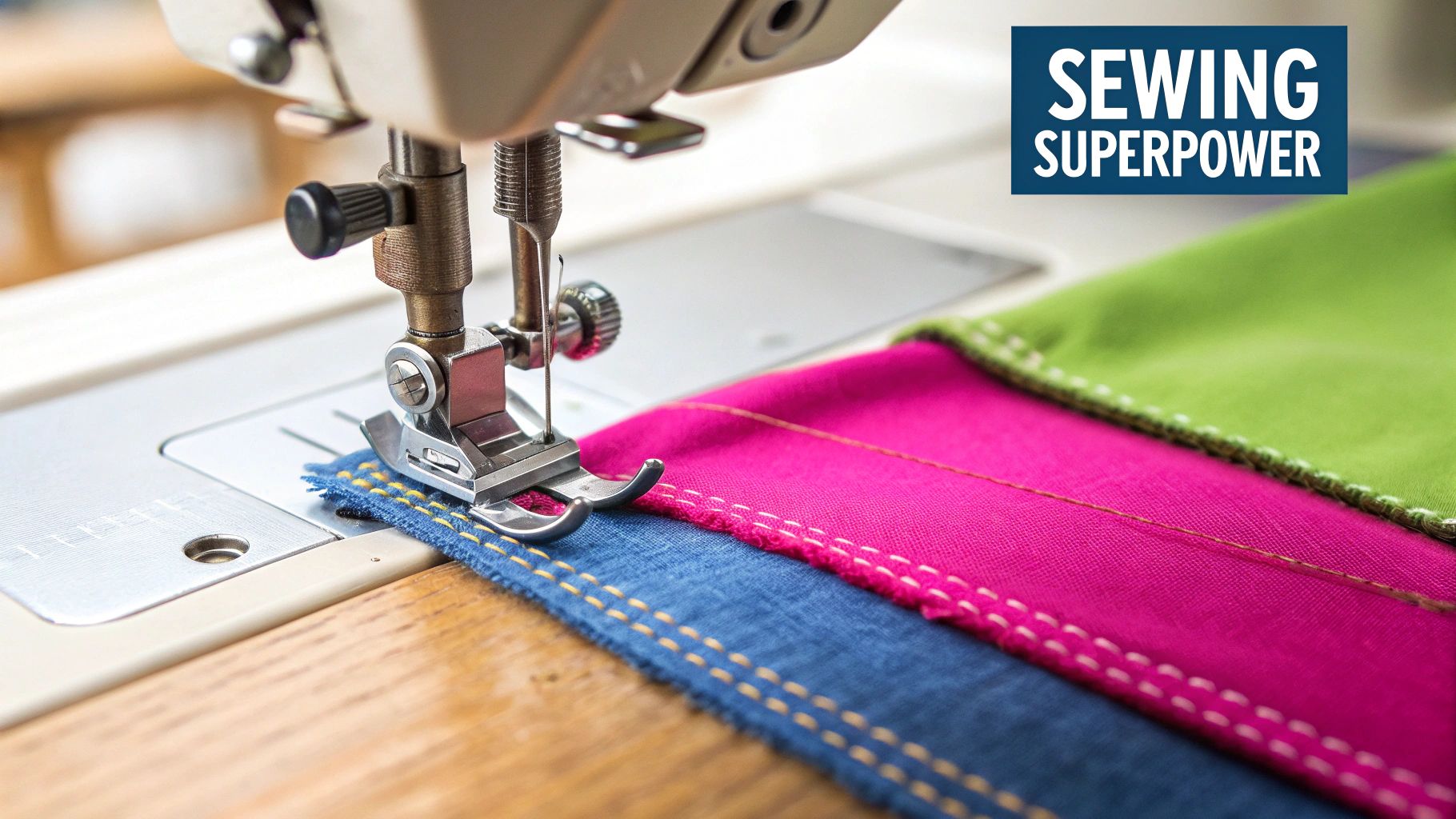 A close-up view of a sewing machine's bobbin case with thread, highlighting the importance of proper tension.