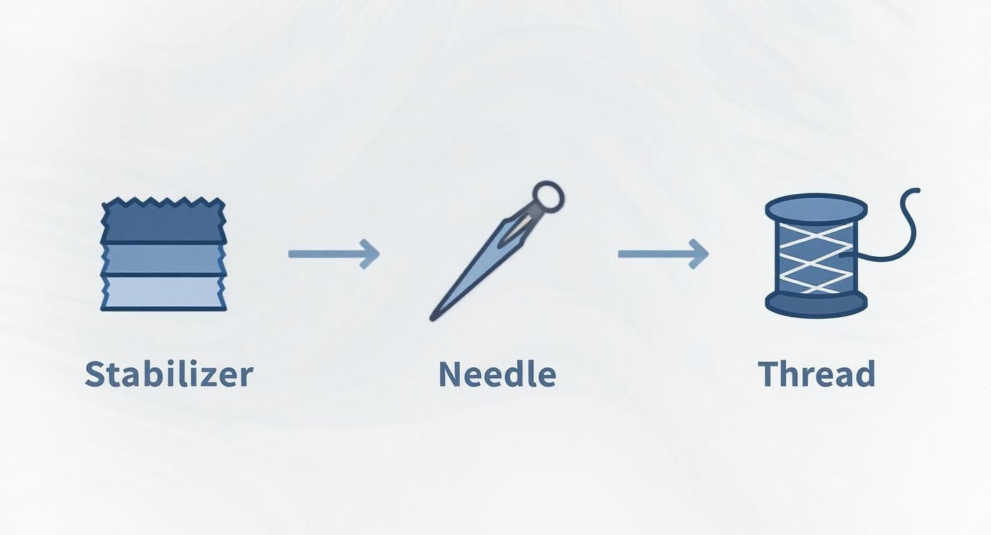 Infographic about embroidery machine quilting