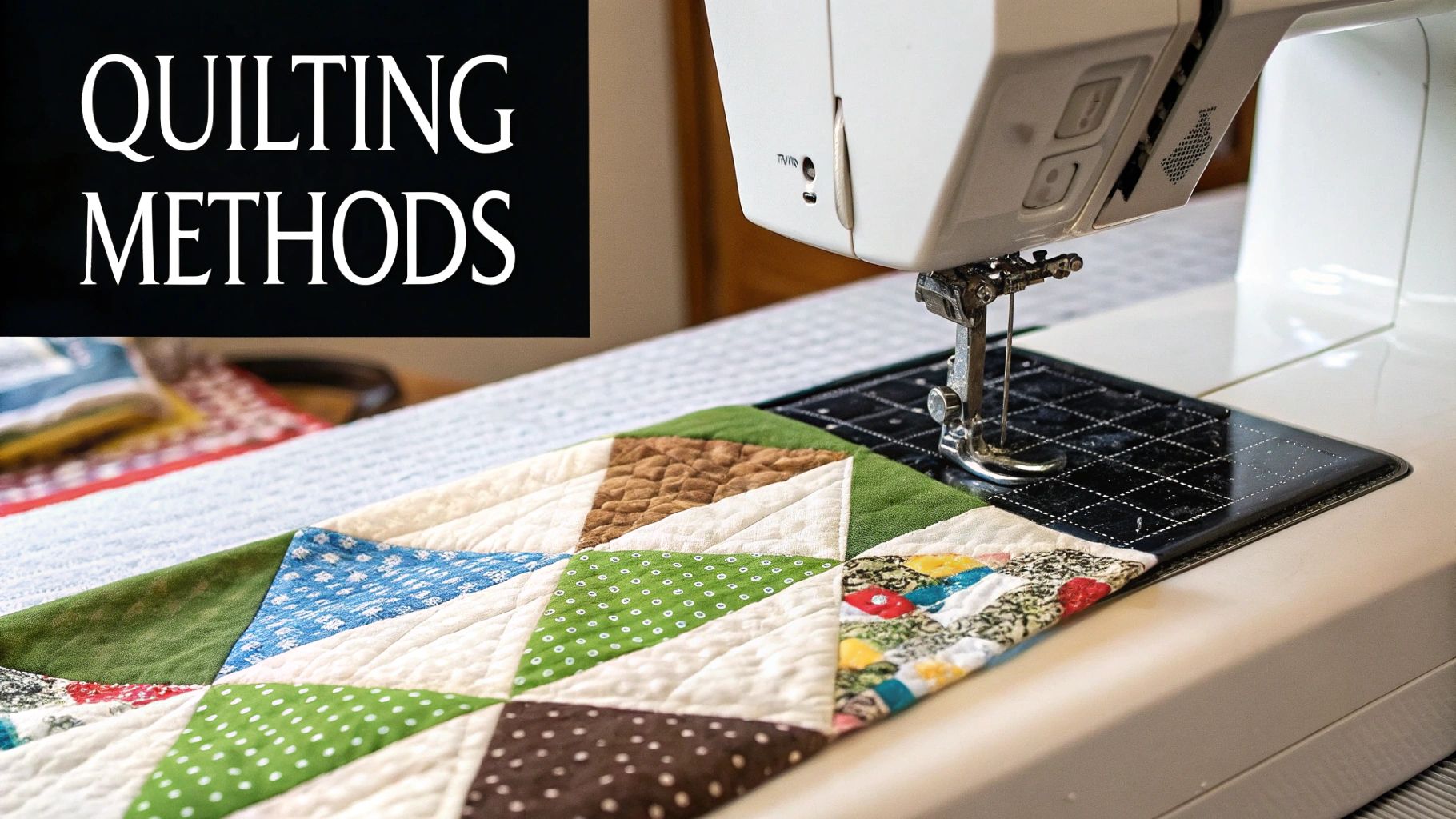 A pair of hands carefully pressing a quilt block with an iron.